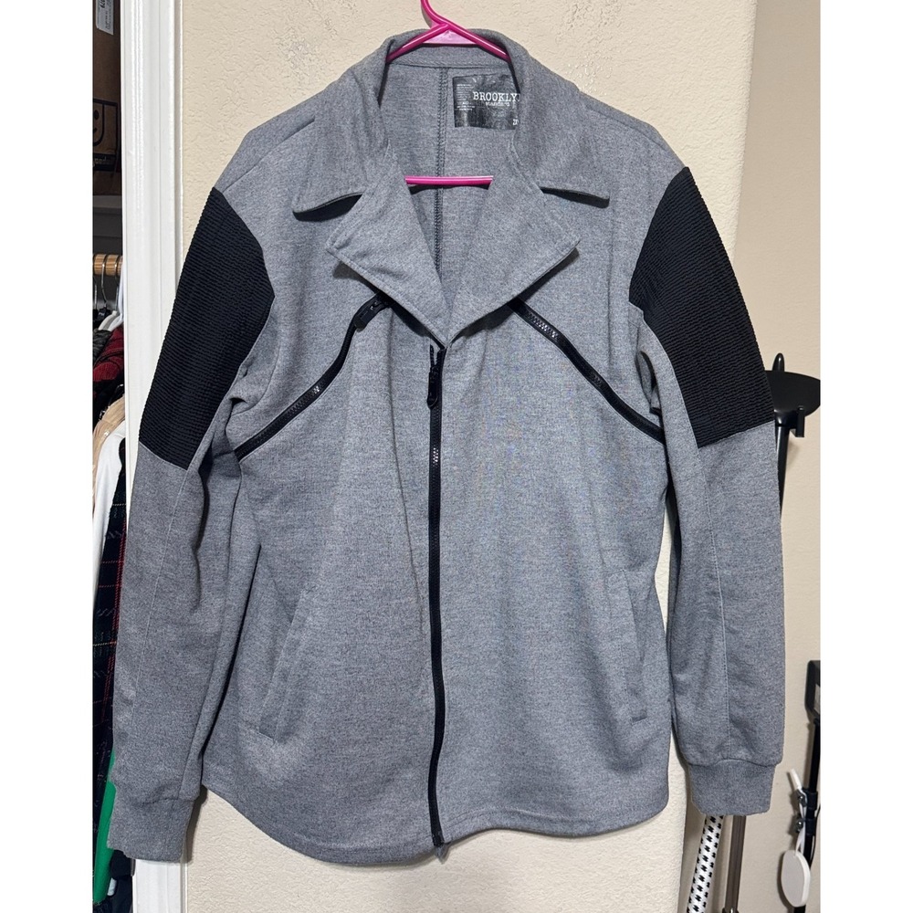 Brooklyn Standard track athletic jacket‎ full zip grey womens 2XL casual knit